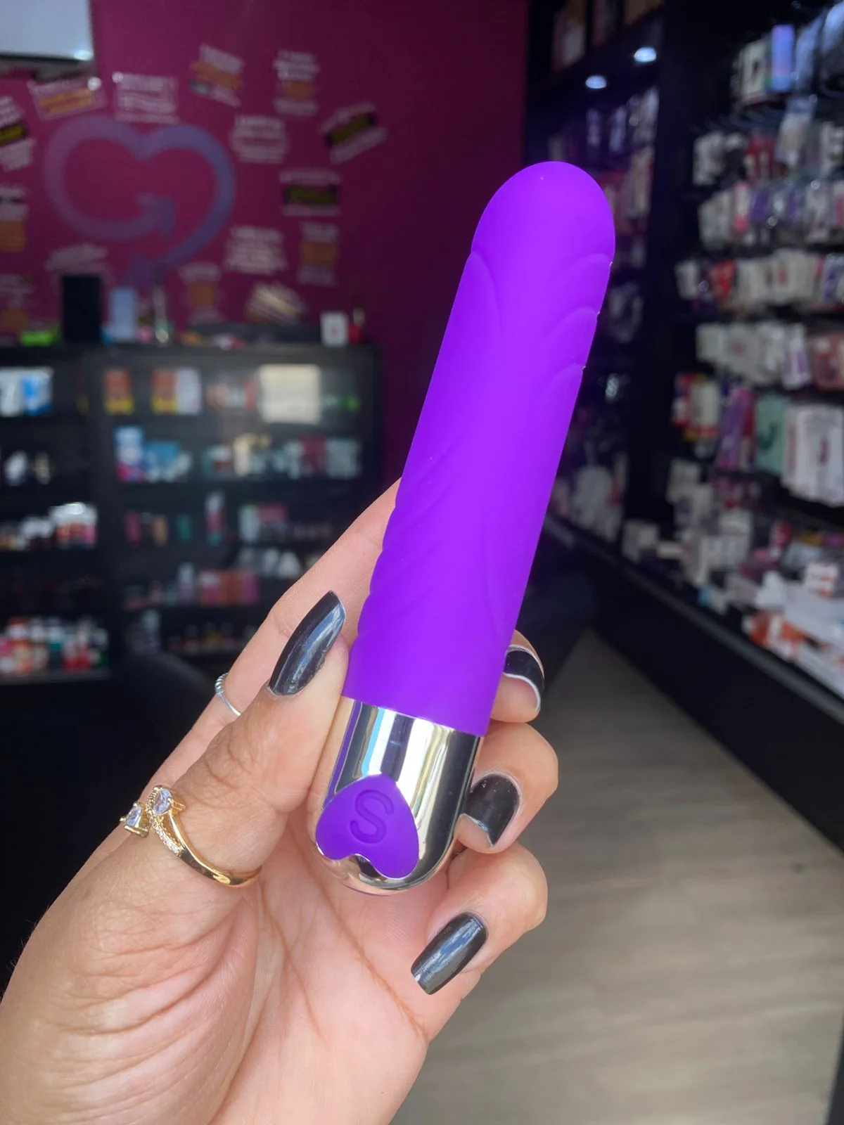 Vibrador personal com textura 12 intensidades (PS008C) recarregável
