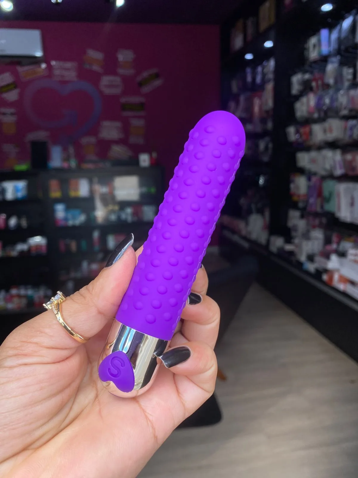 Vibrador personal com textura 12 intensidades (PS008D) recarregável