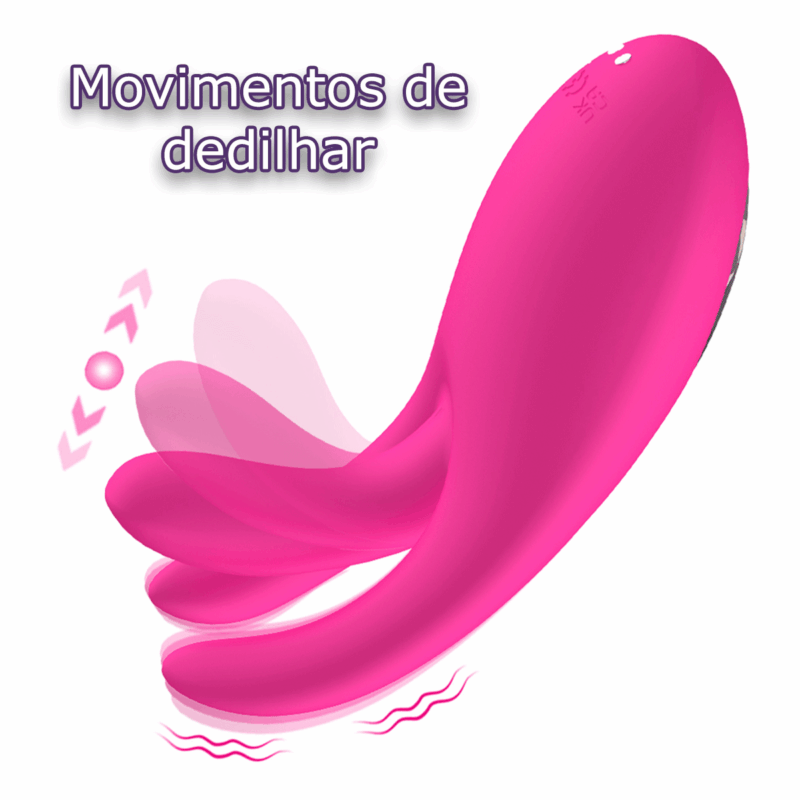 Vibrador com Movimento de Dedilhar e Estimulador de Clitóris (BD-2301) recarregável