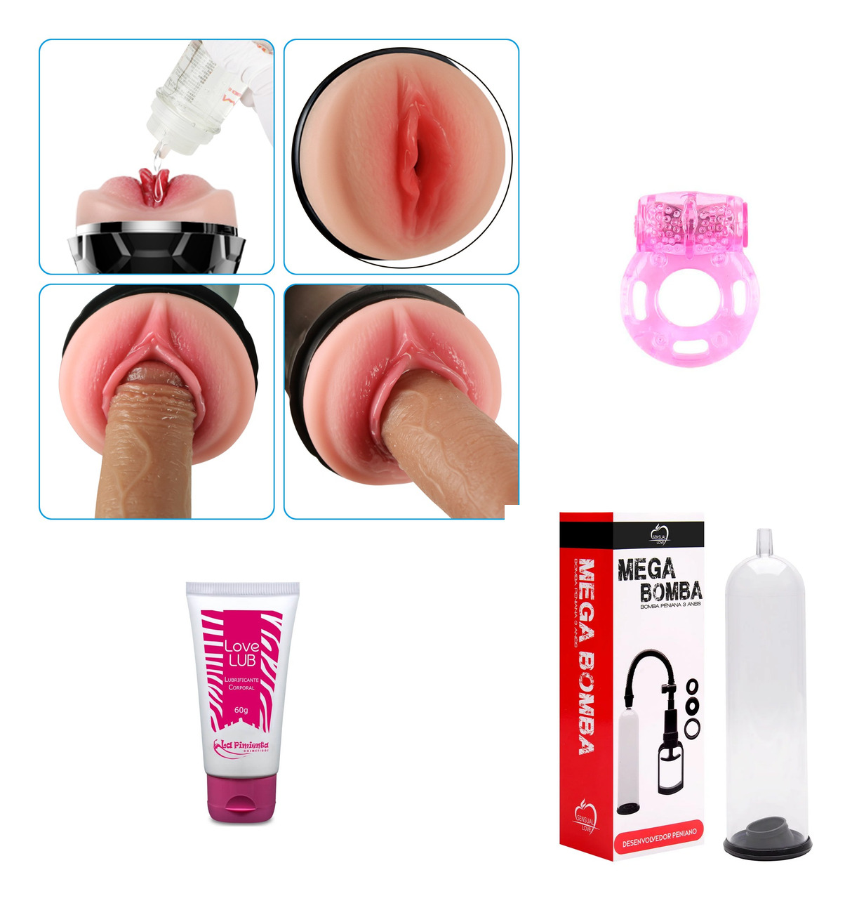 BUCETS + Lubr1f1c4nt3 Neutro + Anel Peniano + Bomba Peniana