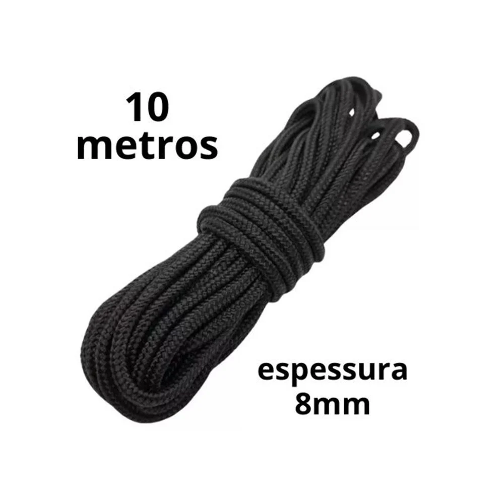 Corda Sado 10 Metros (Grossa 8Mm) Preto