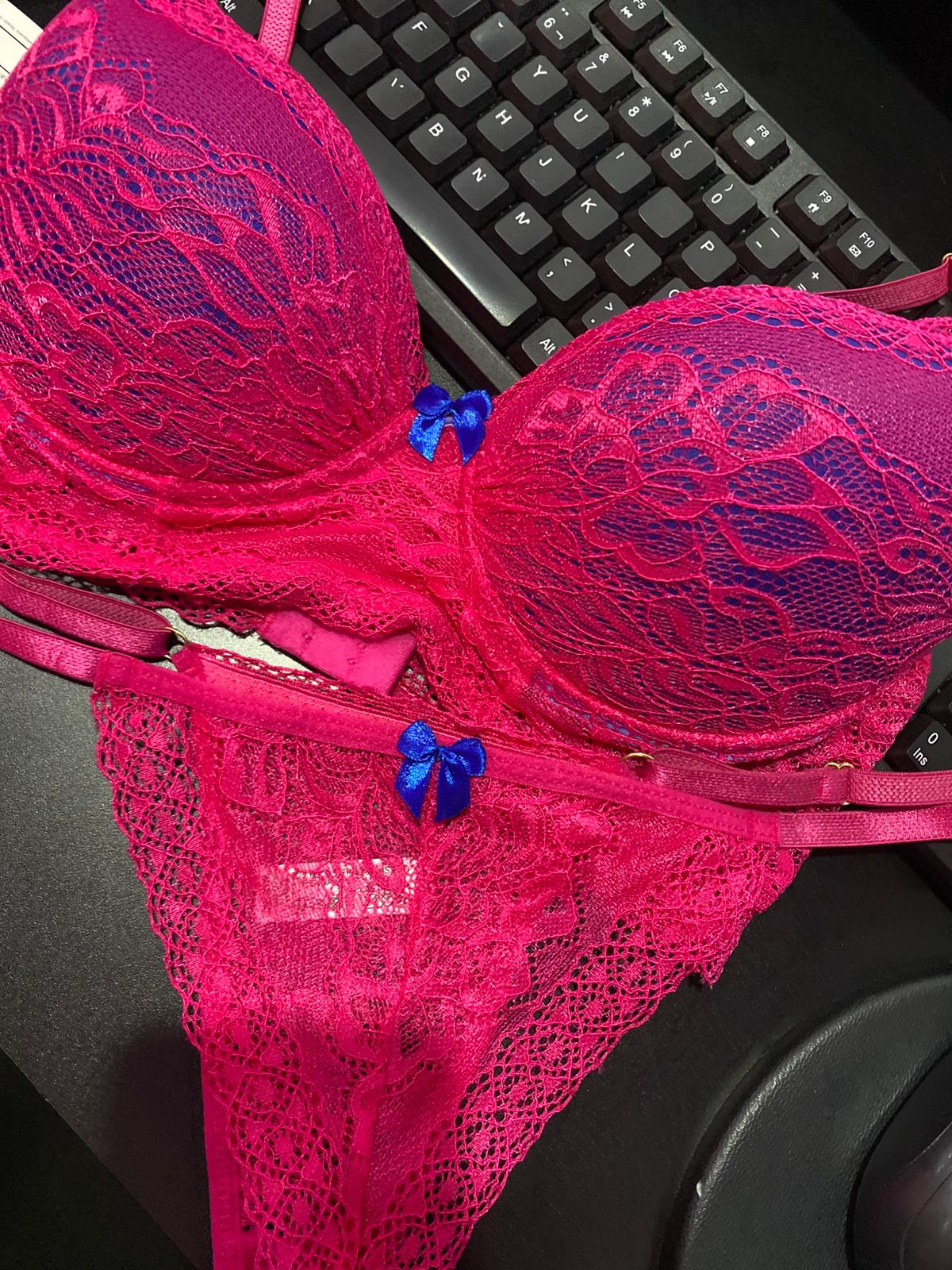 Conjunto Lavínia Em Renda Com Calcinha Fio Dental String (G)