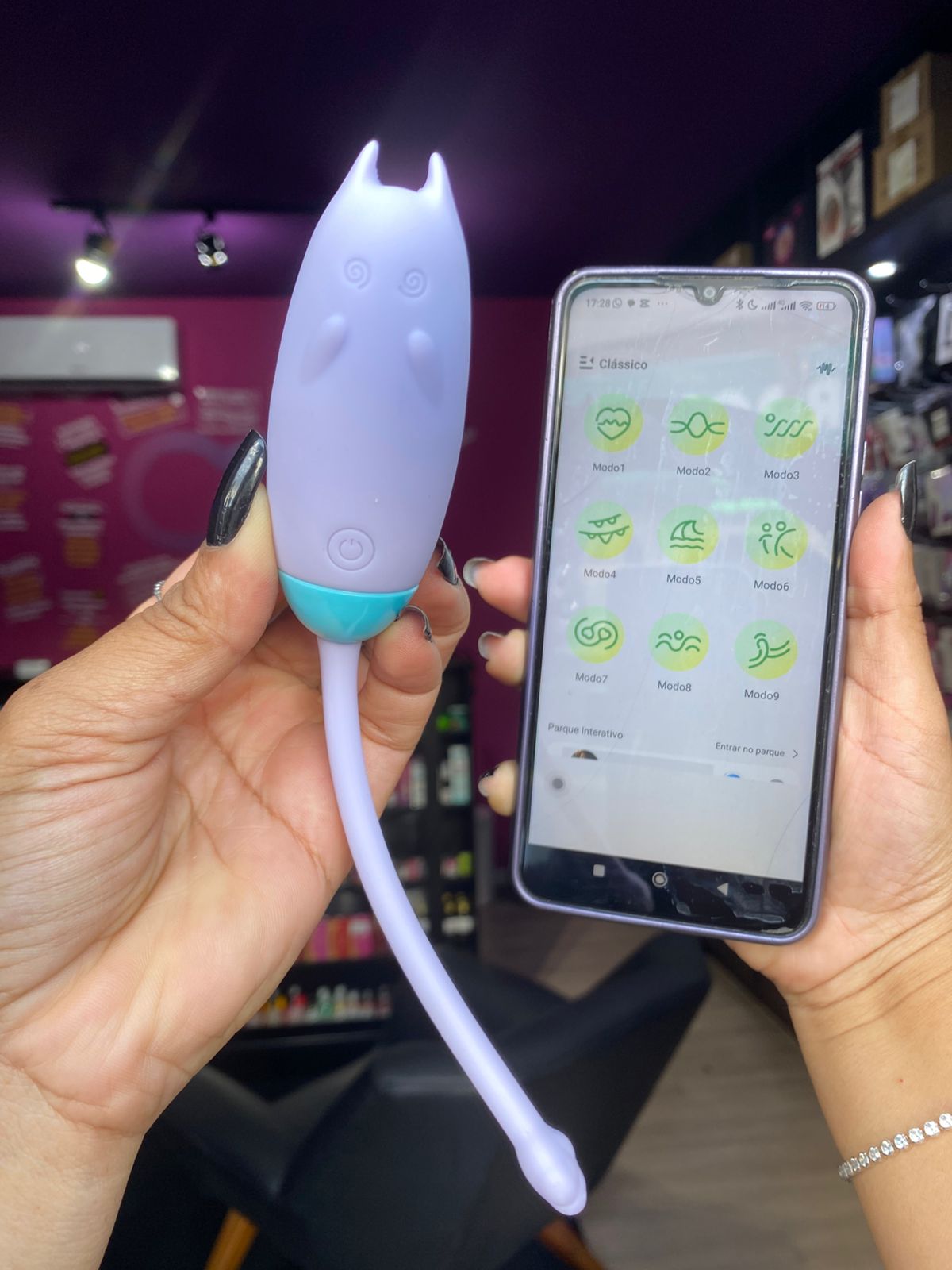 Vibradopr de aplicativo de celular 10 intensidades (BW069) recarregável