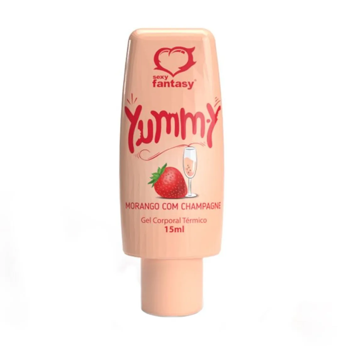 Gel Comestível Yummy Morango com Champanhe 15 Ml – Sexy Fantasy