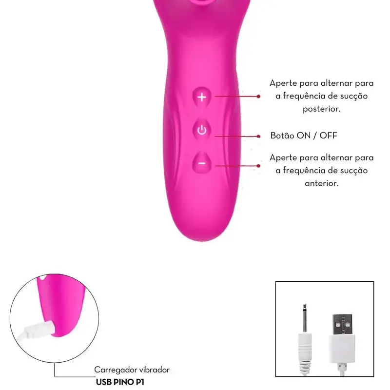 Vibrador de clitóris com pulsação 10 intensidades (1019) recarregável — foto 5