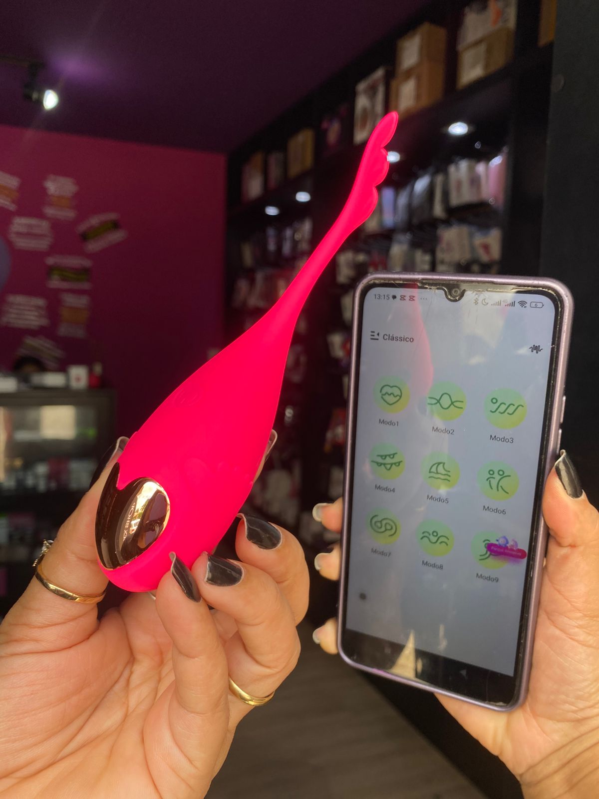 Cápsula v1br4t0r14 em formato de peixe por aplicativo - 10 intensidades (2153) recarregável