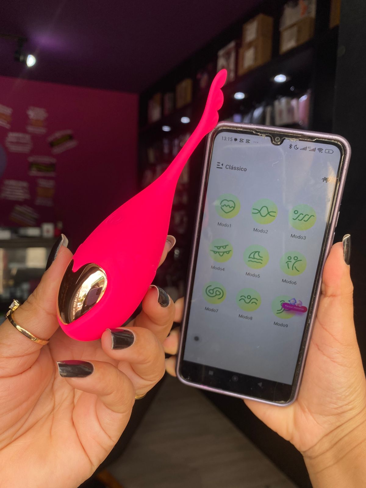 Cápsula v1br4t0r14 em formato de peixe por aplicativo - 10 intensidades (2153) recarregável