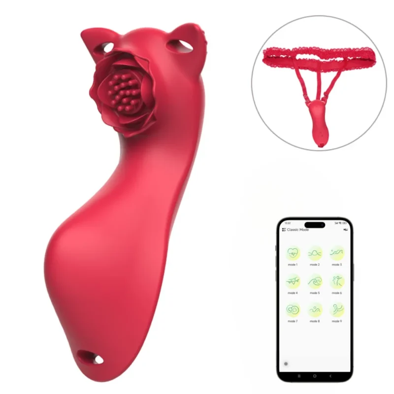 Vibrador de calcinha com alça ajustável por aplicativo de celular (3145) recarregável