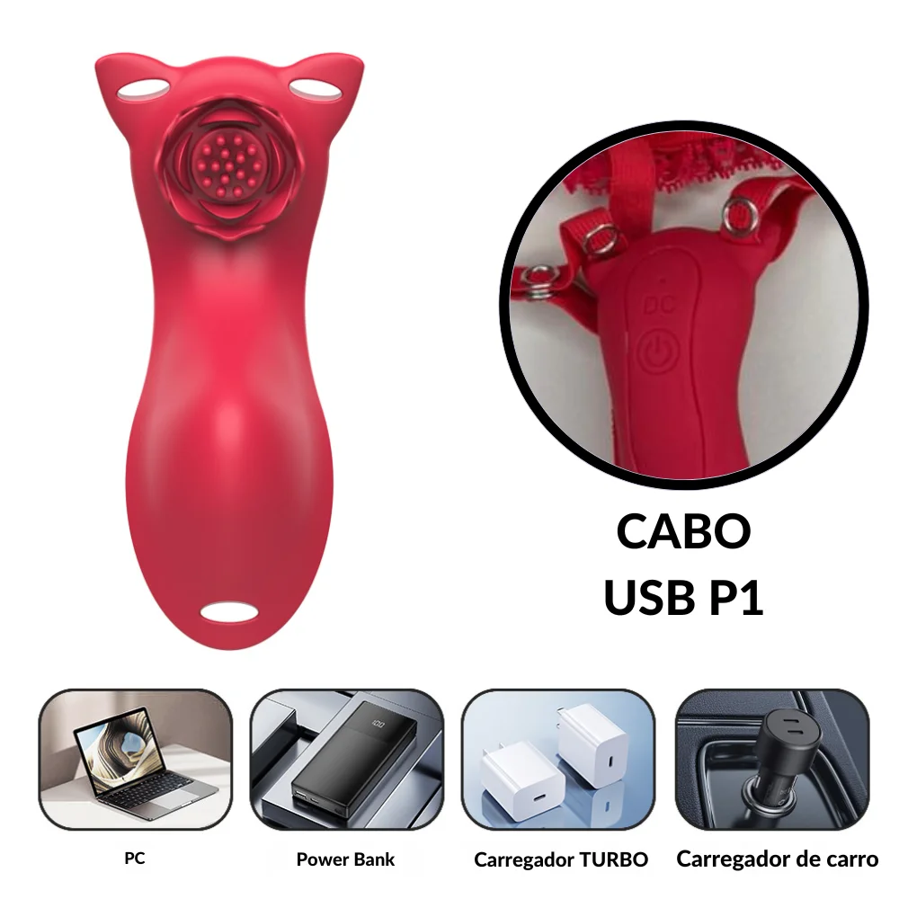 V1br4d0r de calcinha com alça ajustável por aplicativo de celular (3145) recarregável