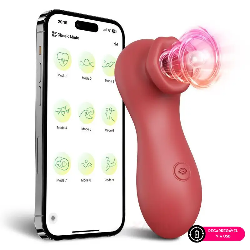 V1br4d0r em formato de boca por aplicativode celular (1535) recarregável