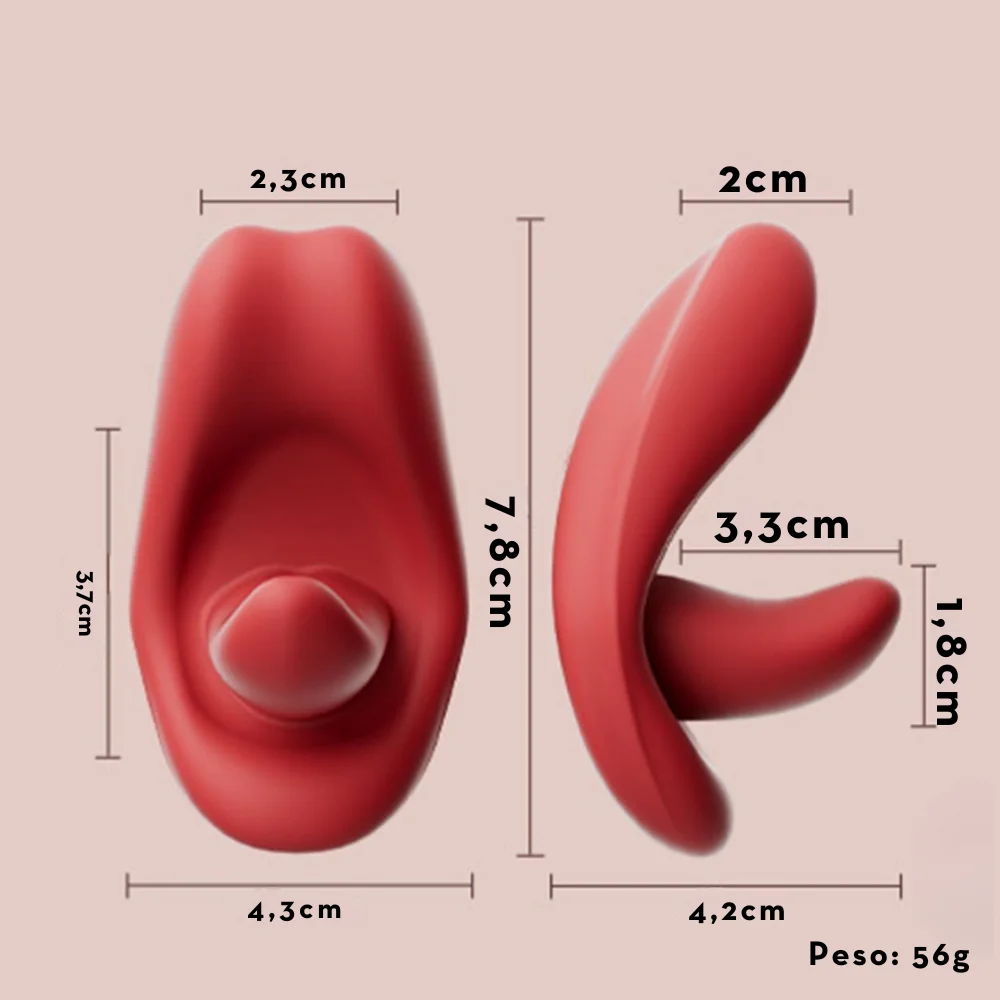 V1br4d0r de calcinha power em formato de boca por aplicativo (3008) recarregável