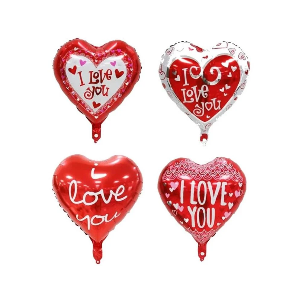 Balão Coração Metalizado I Love You / Te Amo 46Cm