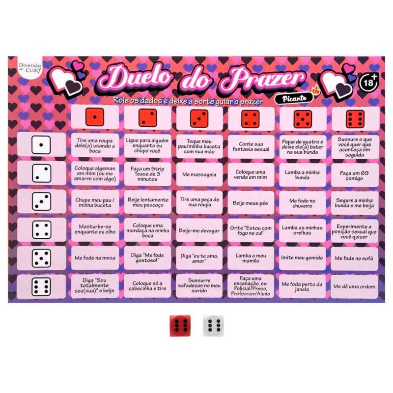 Jogo Duelo Do Prazer Picante Diversão Ao Cubo