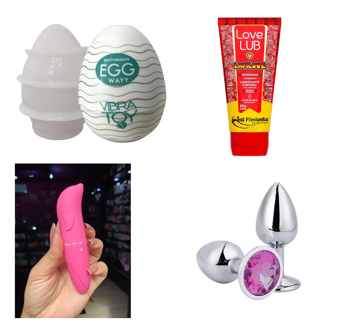 egg + lubrificante  + plug (P) + golfinho