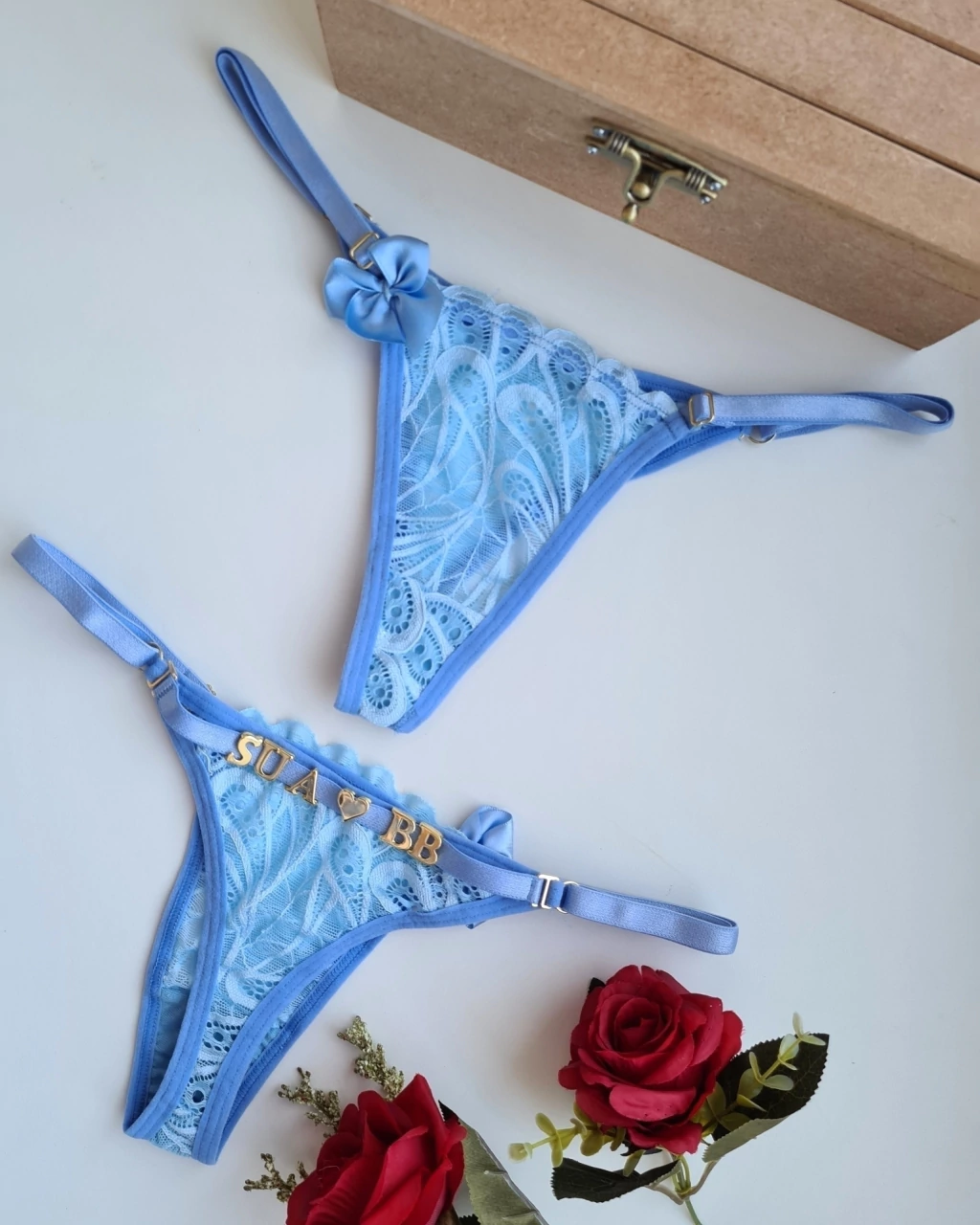 calcinha personalizável – azul claro