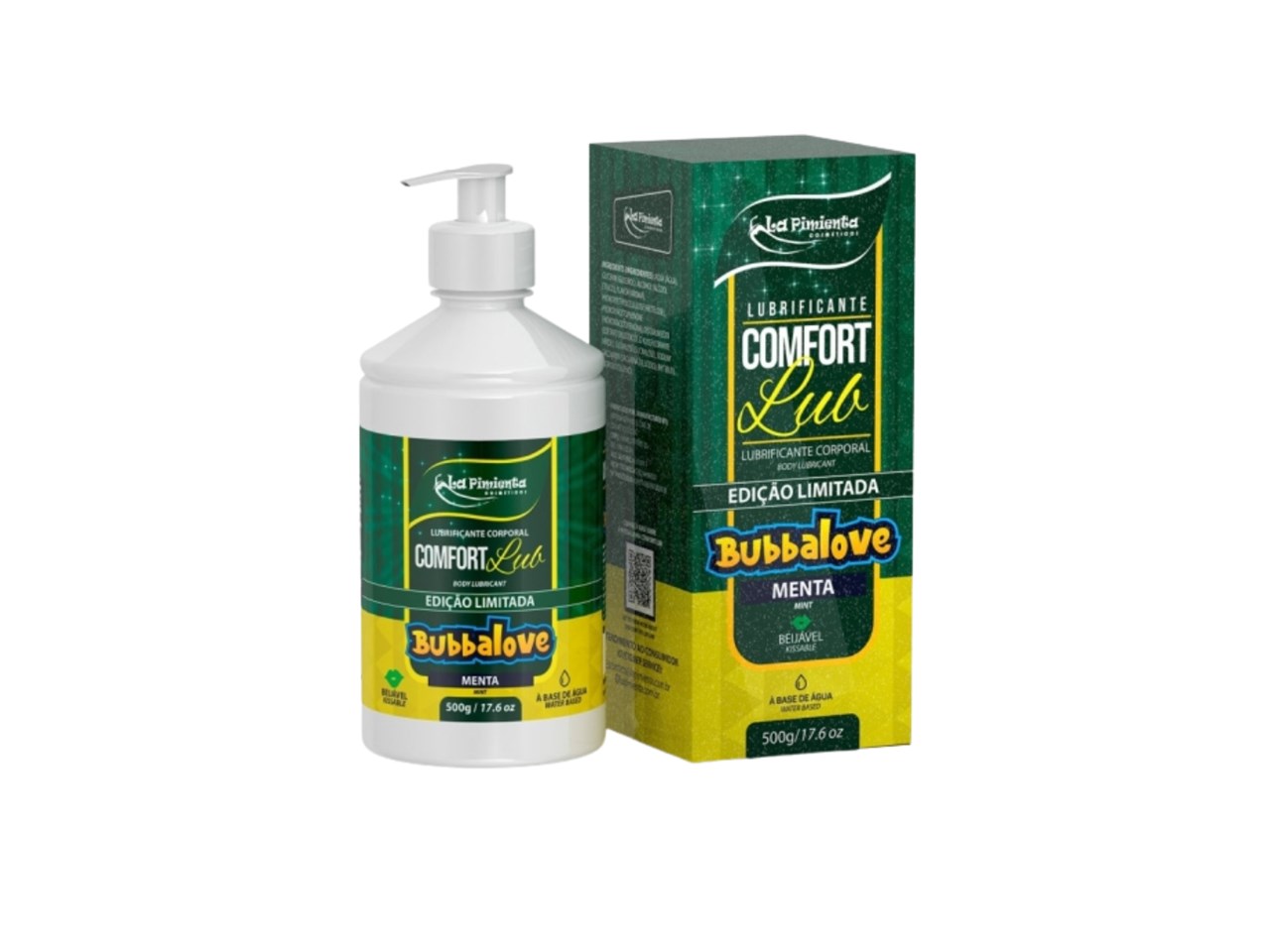 Lubrificante Tamanho Econômico Confort-Lub Bubbalove 500g - menta