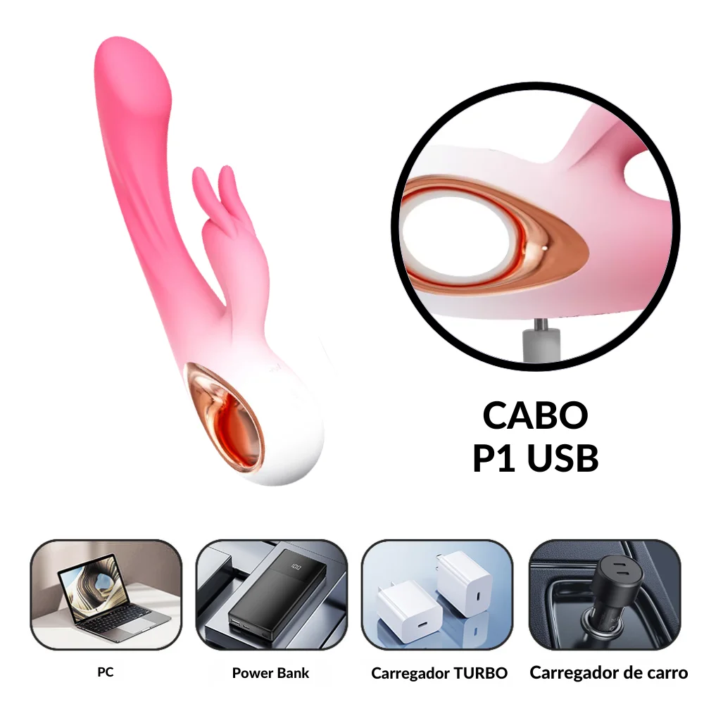 Vibrador ponto G com estimulador rabbit (4235) recarregável — foto 4