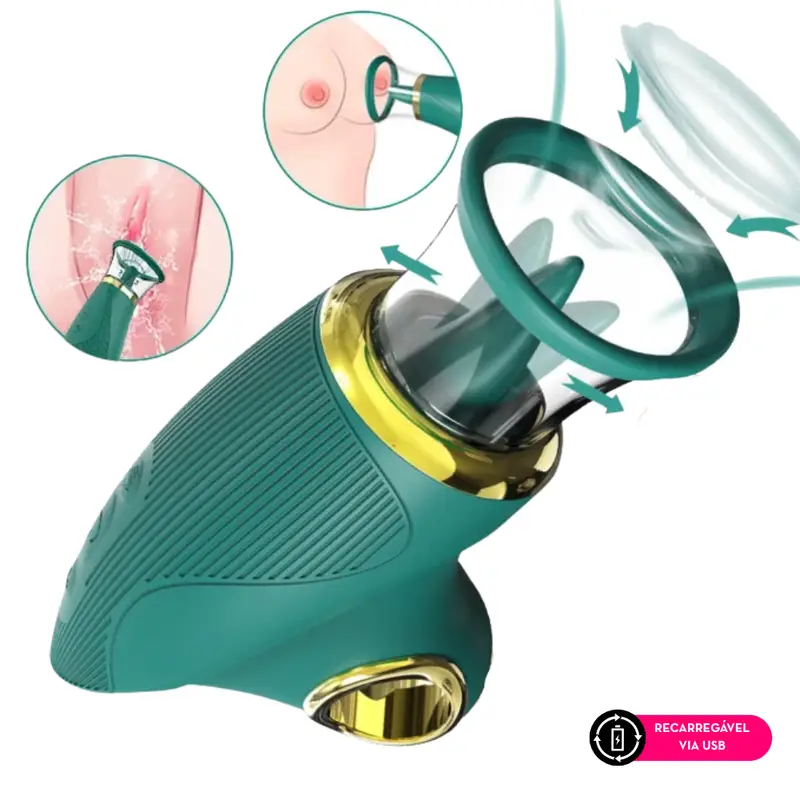 Sugador com língua mágica 10 intensidades (8211) recarregável