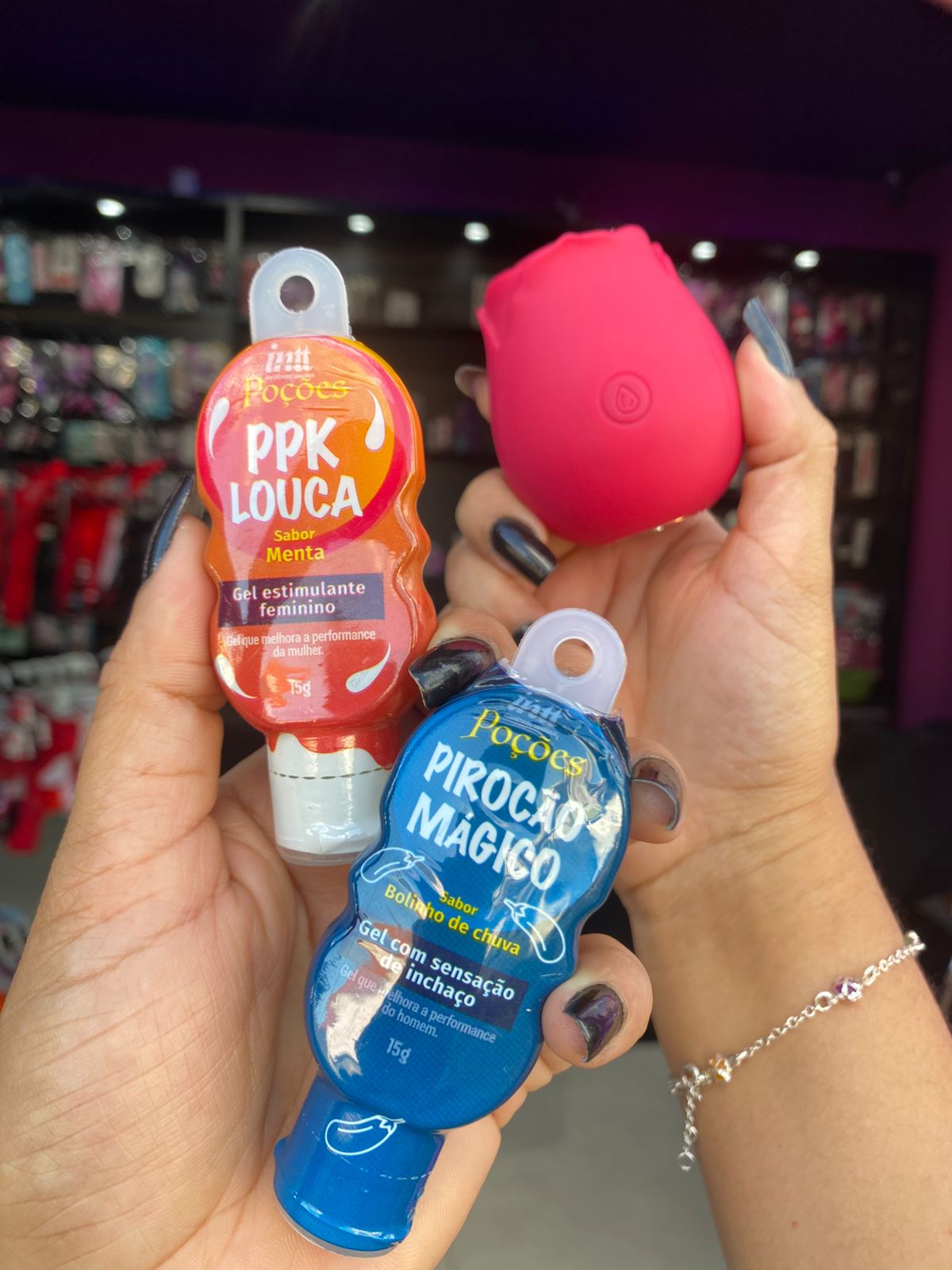 Poção Da Virgem Adstringente + Pirocão Mágico Gel com Sensação de Inchaço + Rosa do Orgasmo — comprar com embalagem discreta na iFody