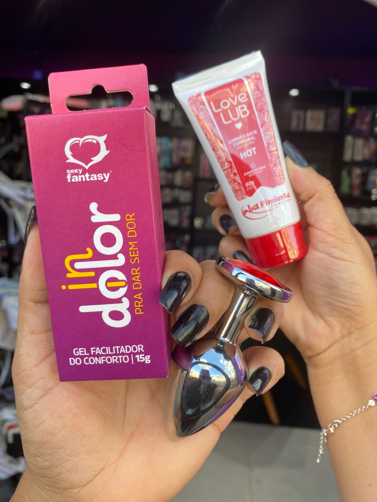 plug anal tamanho M + anesteaico anal suave indolor + lubrificante hot — comprar com embalagem discreta na iFody