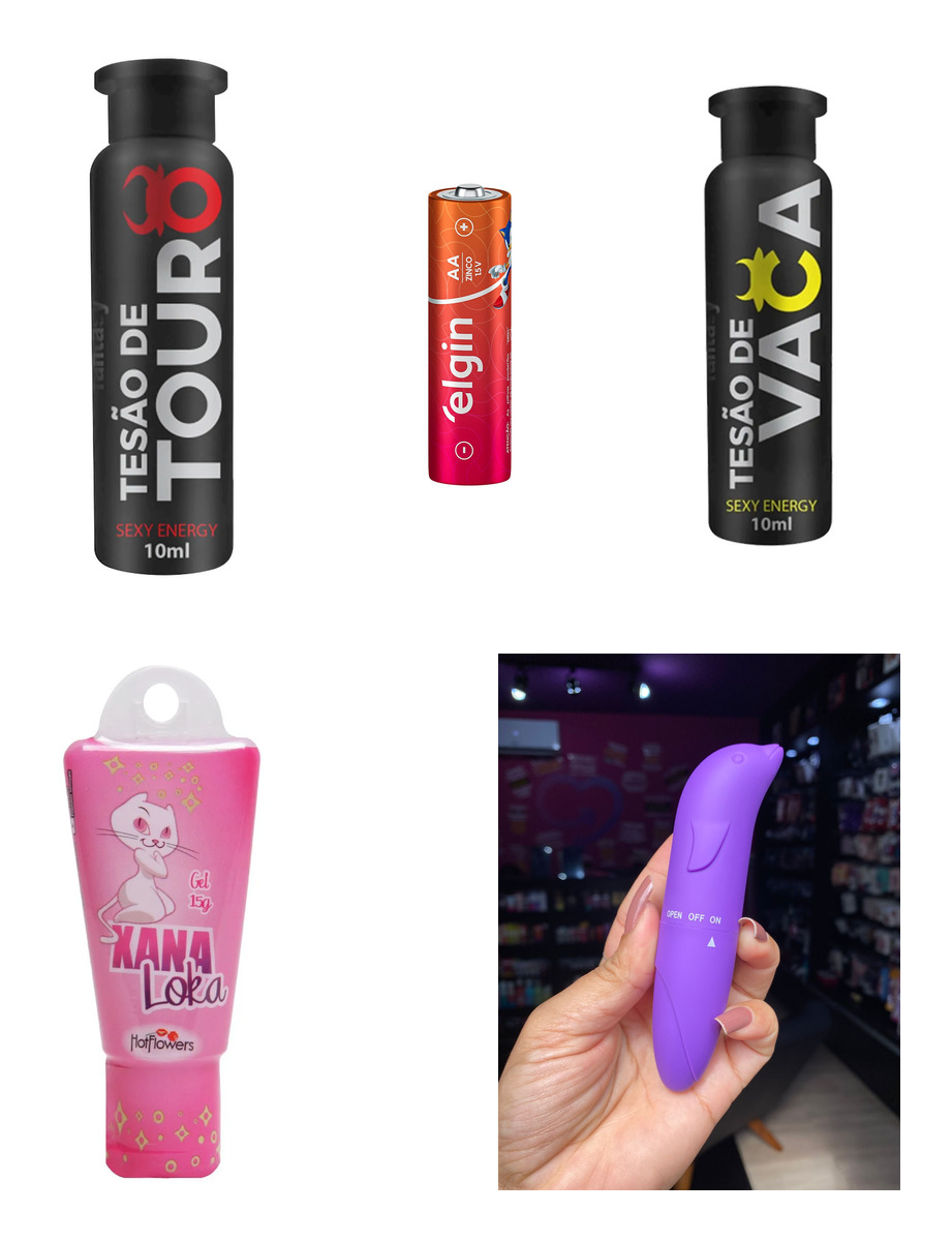 tesão de vaca + tesão de touro + xana loka + pilha + golfinho