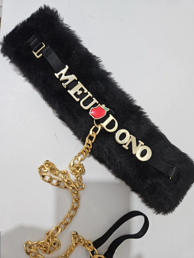 COLEIRA PELÚCIA - PERSONALIZAVEL (letras não inclusas) — foto 3