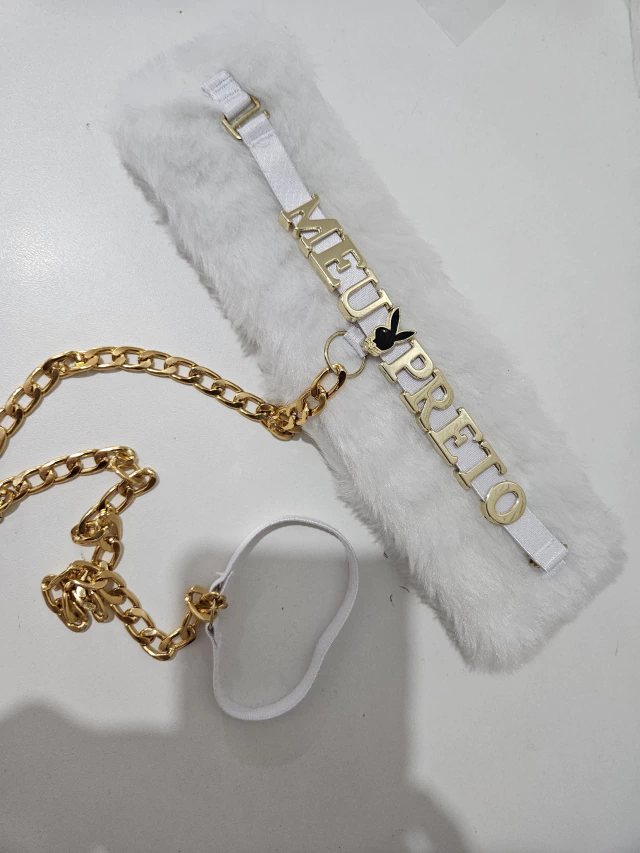 COLEIRA PELÚCIA - PERSONALIZAVEL (letras não inclusas) — foto 3