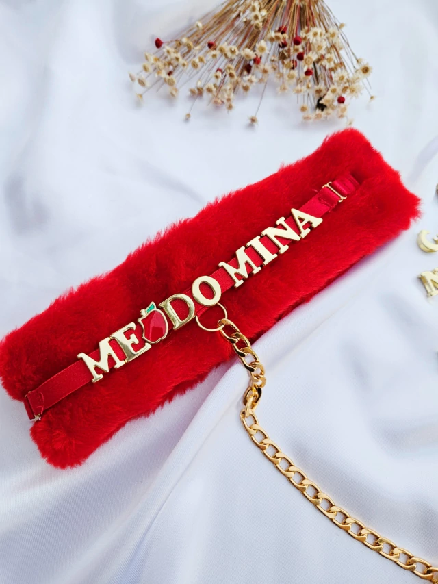 COLEIRA PELÚCIA - PERSONALIZAVEL (letras não inclusas) — foto 3