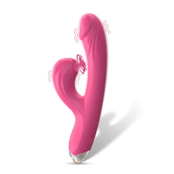 Vibrador Ponto G com Estimulador Clitoriano com Tecnologia de Vibroar Recarregavel