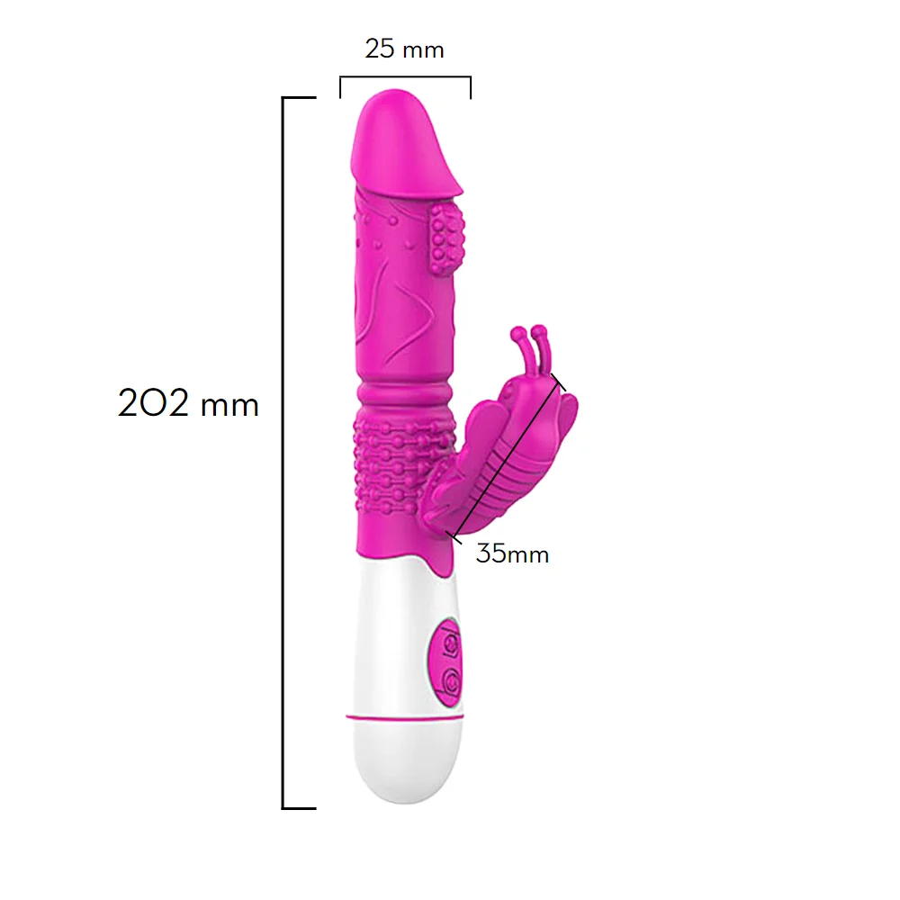 Vibrador ponto G com estimulador clitoriano borboleta (1039) recarregavel — foto 4