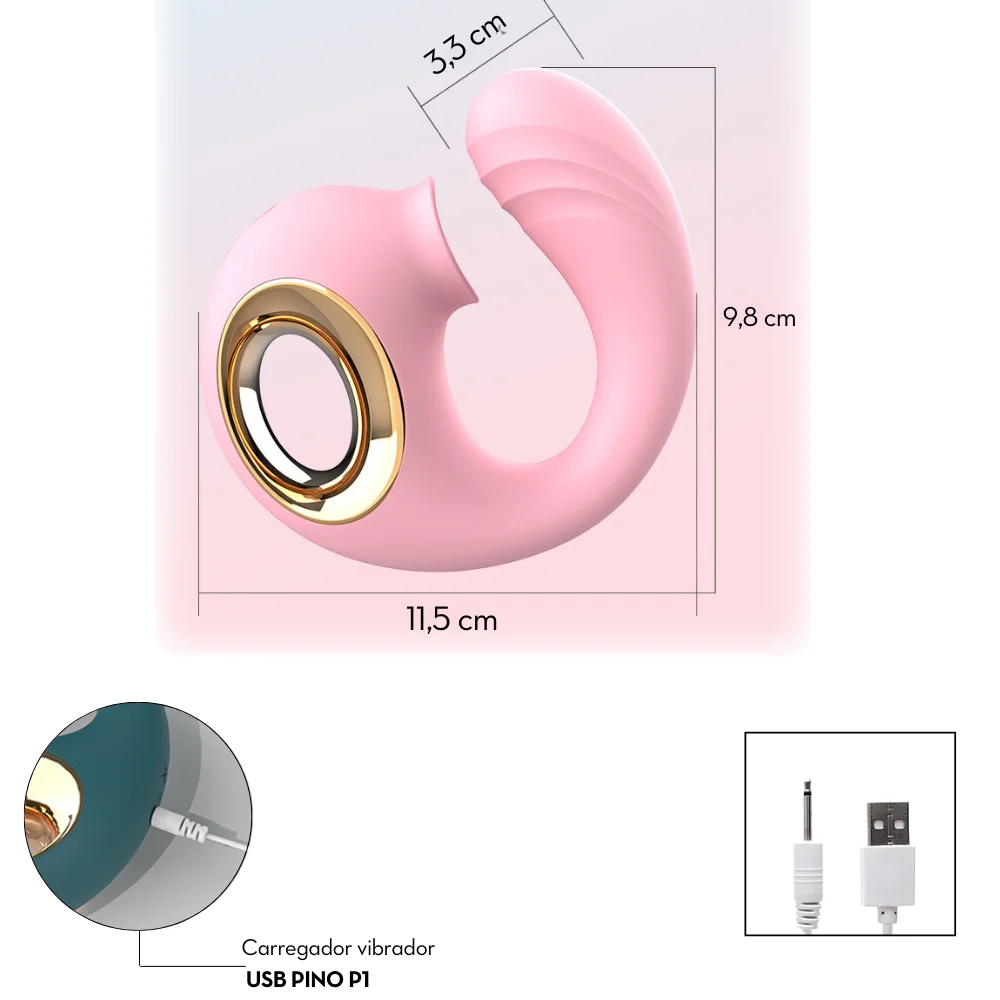 Vibrador ponto G com estimulador clitoriano com Tecnologia de Vibroar (5365) recarregavel — foto 4
