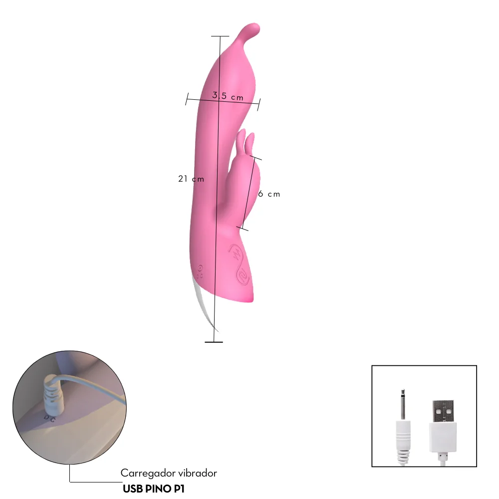 Vibrador ponto G com estimulador de clitóris (4033) recarregavel — foto 2