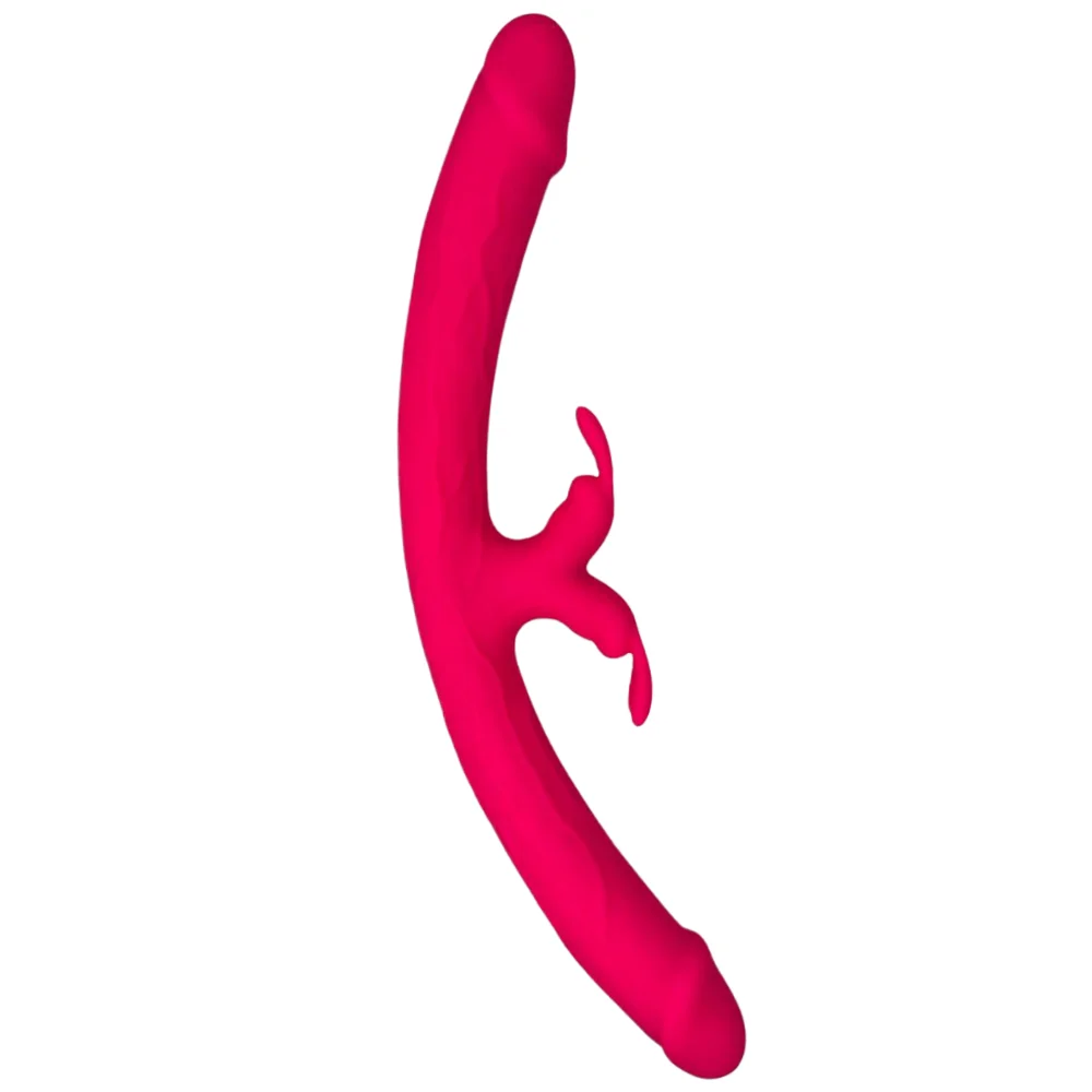 Vibrador duas pontas com estimulador clitoriano central por aplicativo de celualar (1836) recarregavel — foto 2