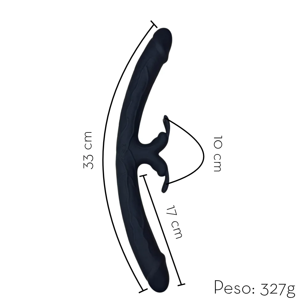Vibrador duas pontas com estimulador clitoriano central por aplicativo de celualar (1836) recarregavel — foto 4
