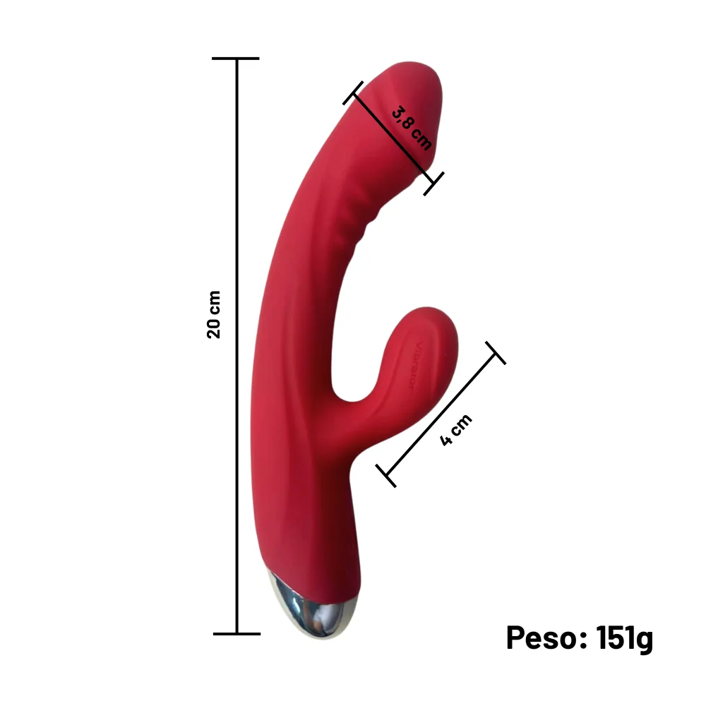 Vibrador ponto G com estimulador clitoriano (4223) recarregavel — foto 4
