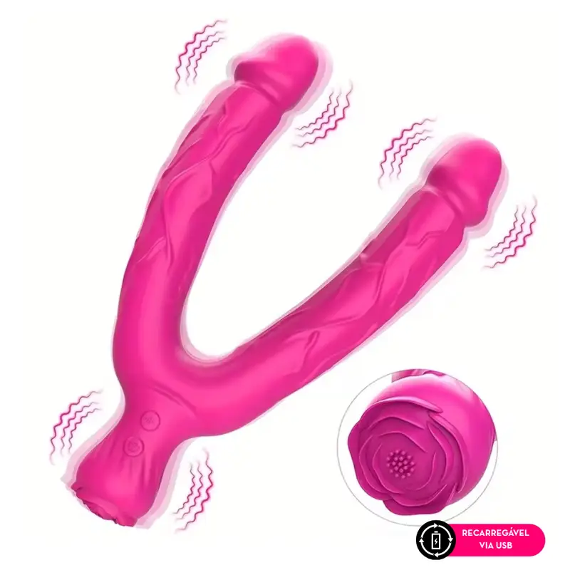 Vibrador duplo em formato U com estimulação (6855) recarregavel — foto 1