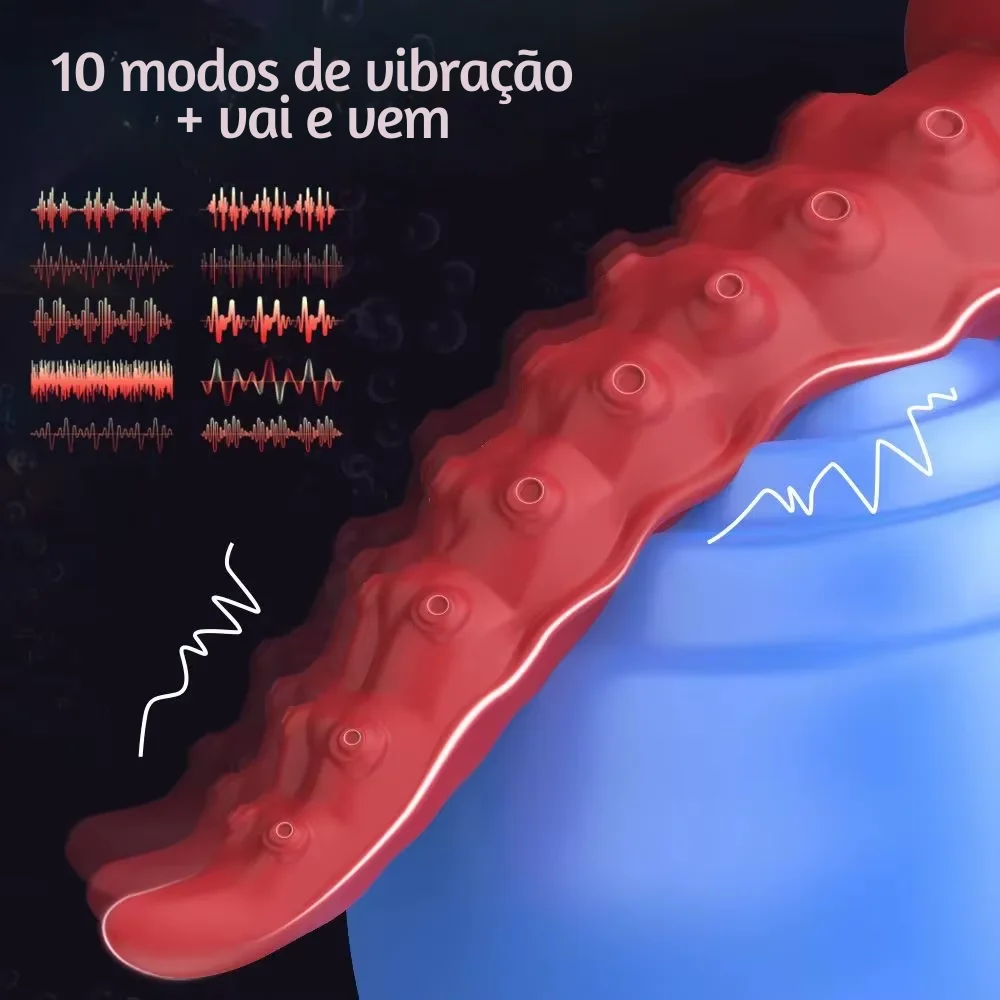Vibrador em formato de tentáculo com movimento vai e vem ventosa e controle remoto (6235) recarregavel — foto 8