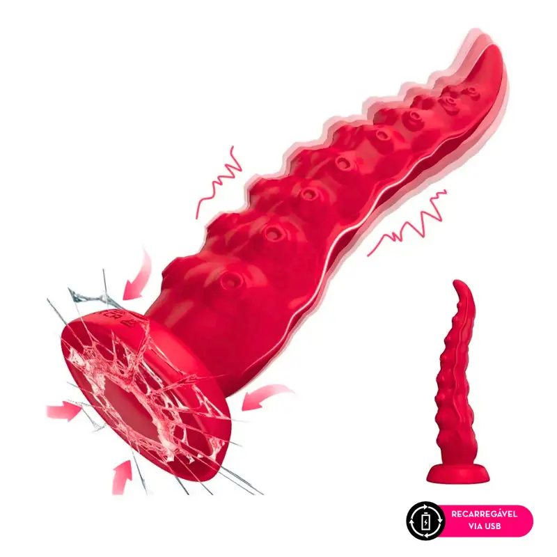 Vibrador em formato de tentáculo com movimento vai e vem ventosa e controle remoto (6235) recarregavel — foto 1
