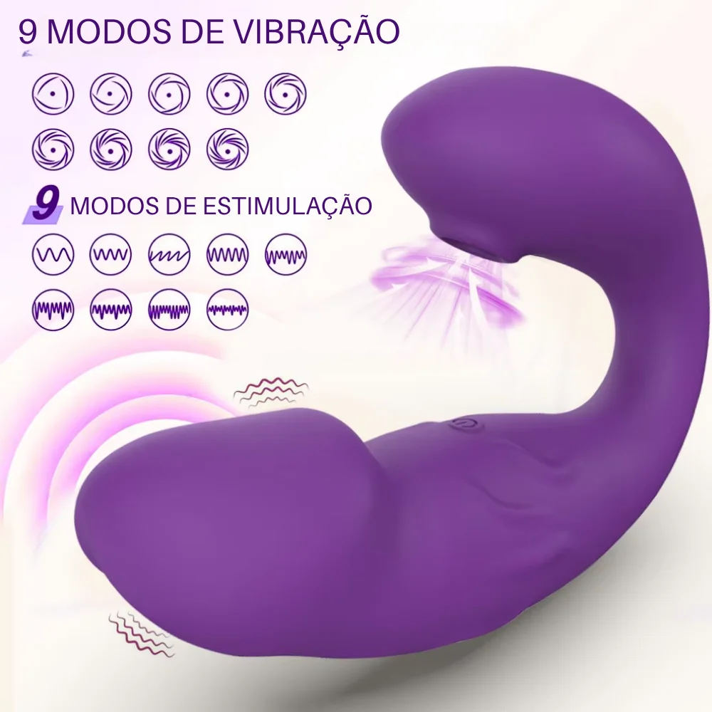 Vibrador ponto G com estimulador clitoriano por aplicativo de celular (3415) recarregavel — foto 2