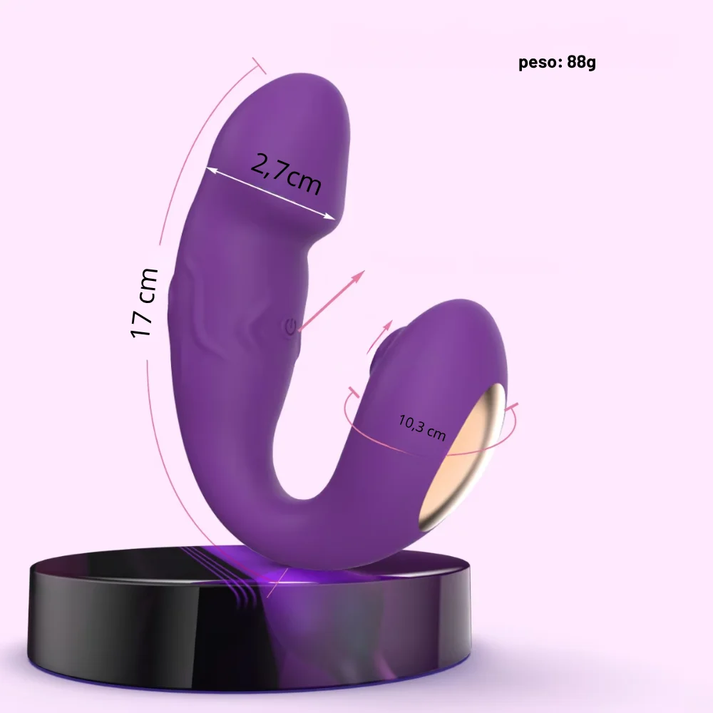 Vibrador ponto G com estimulador clitoriano por aplicativo de celular (3415) recarregavel — foto 3