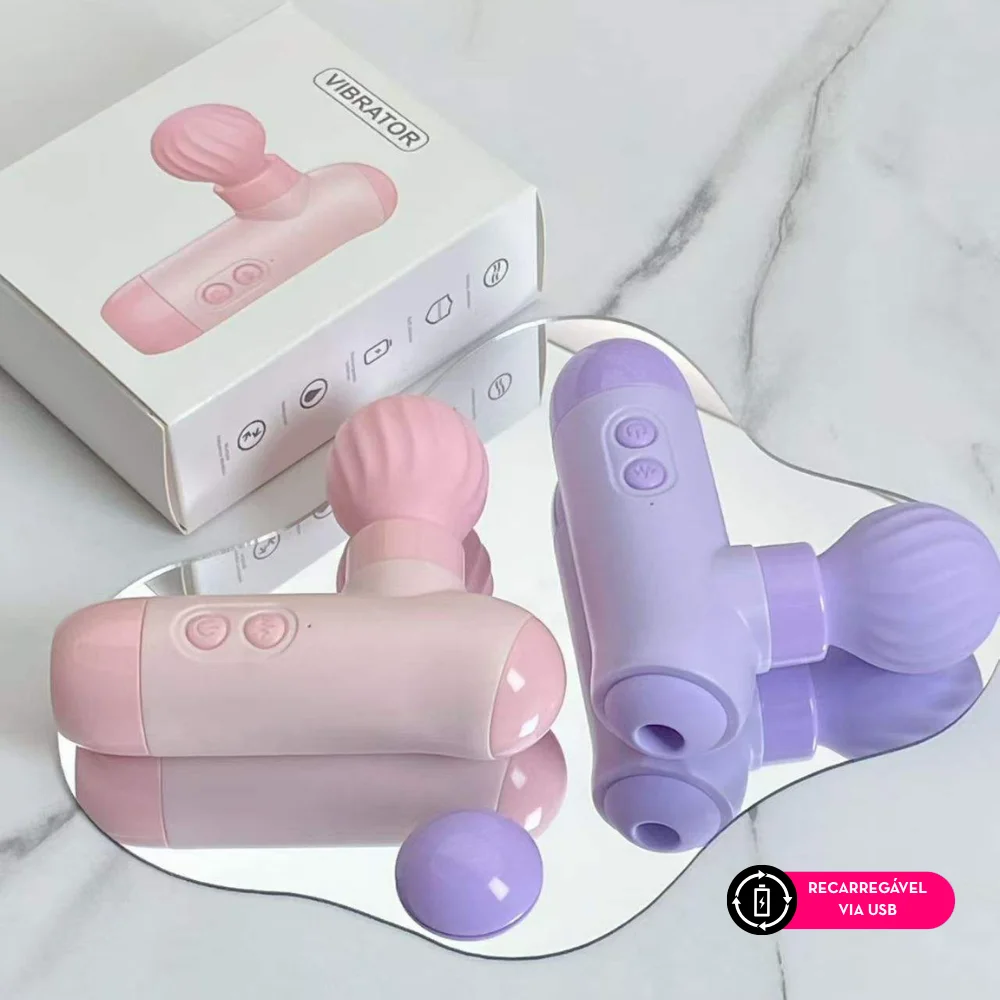 Mini pistola massageadora com estimulador por tecnologia de vibroar (2314) recarregavel — foto 1