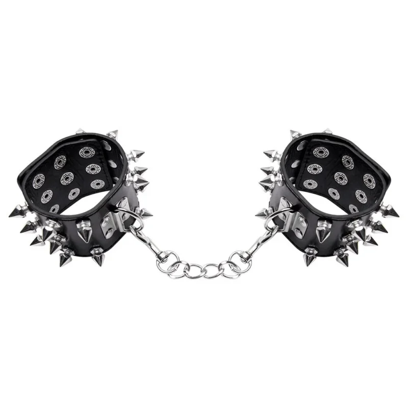 Algema Corrente E Fivelas Spike Luxo Preto (8080)