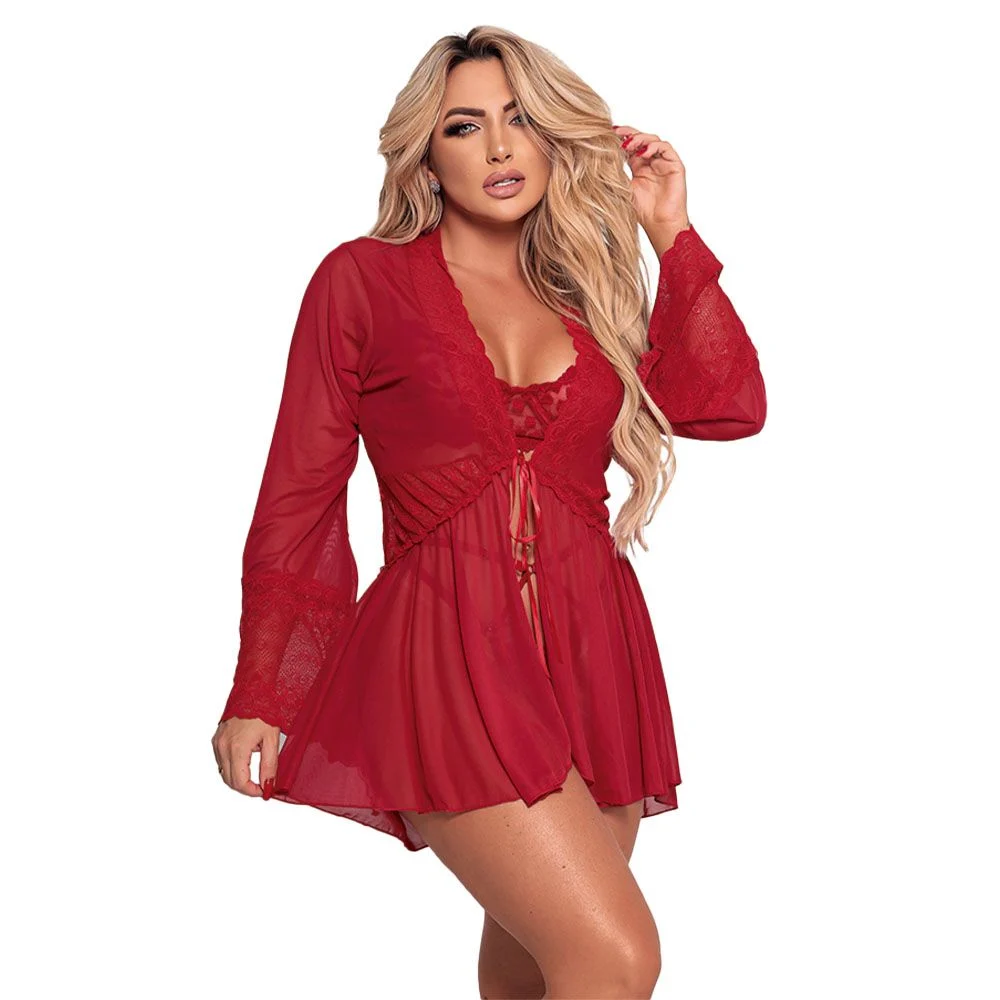 Robe Sensual Apimentada Tulle E Renda (3.73) — foto 1