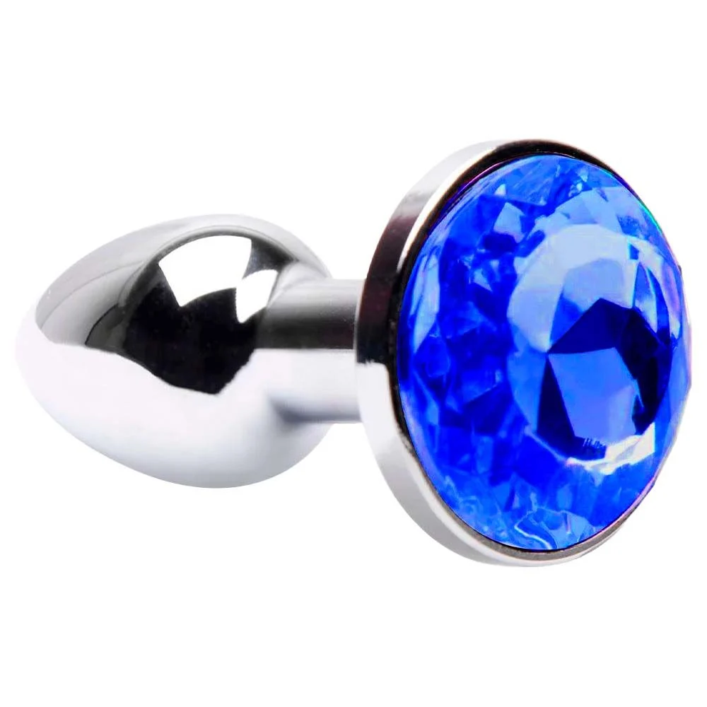 PLUG ANAL bem pequeno COM JOIA redonda tamanho – pp (PL000A) azul — foto 1