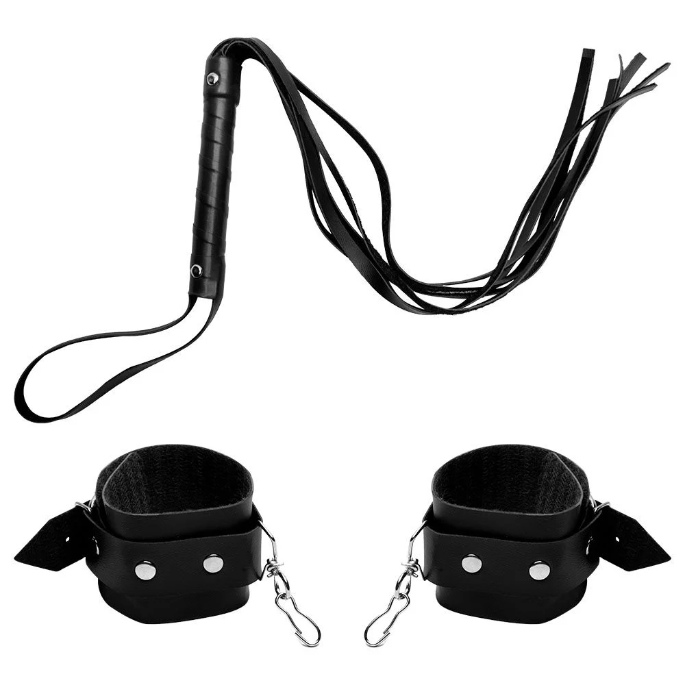Kit Algema Bracelete E Chicote Couro Sado (EX20) — foto 1