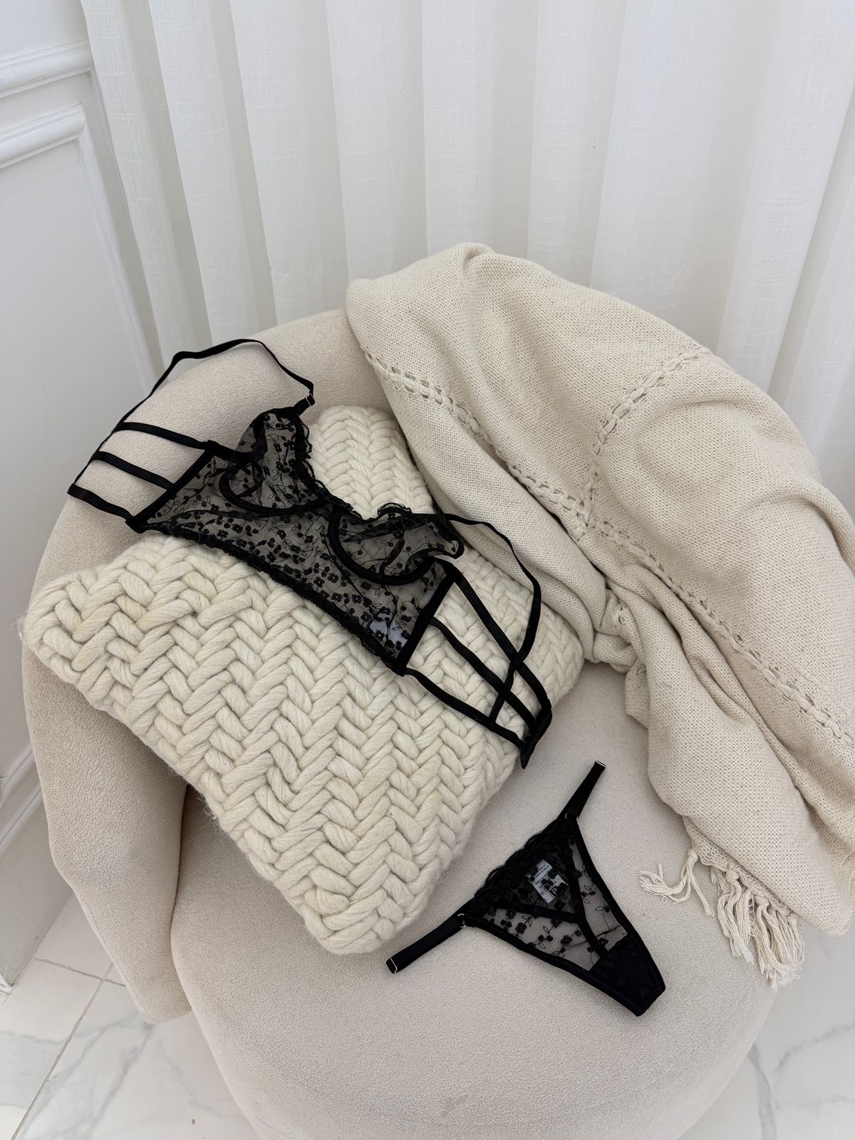 Conjunto tule borbado - tamanho G