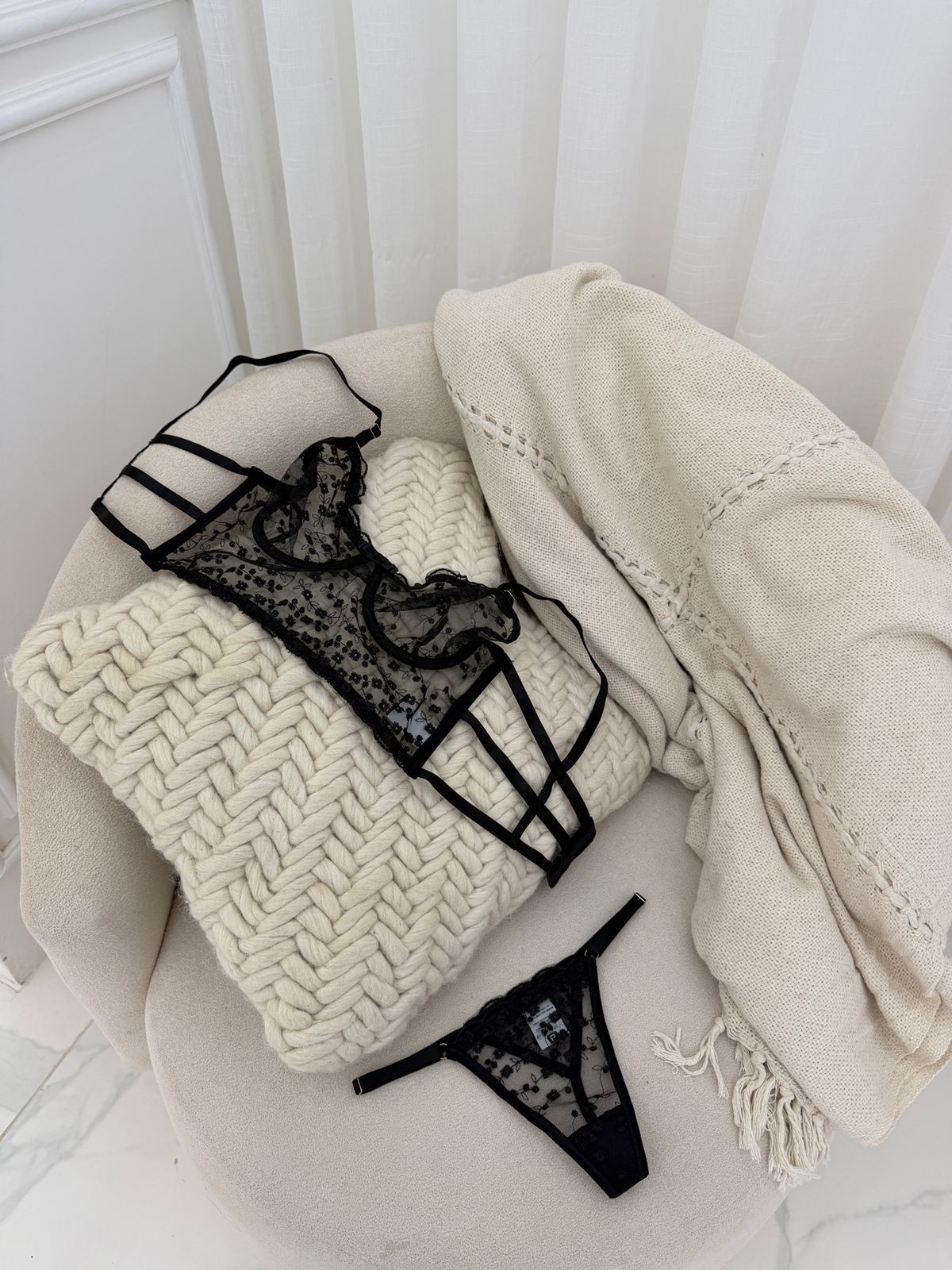 Conjunto tule borbado - tamanho G