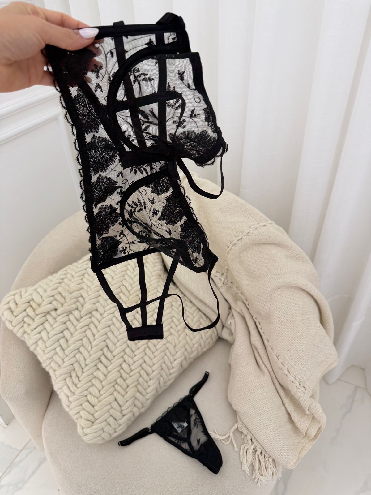 Conjunto tule borbado - tamanho P