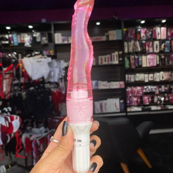 Vibrador Curvo em Jelly com Textura 01 Intensidade - Pilha