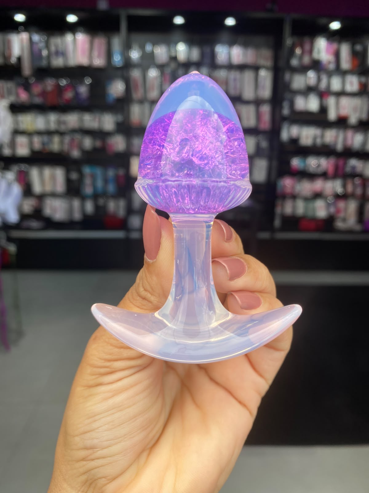 Plug Anal P Bolota Esfera Vidro 8,7 X 6,5Cm (PL149P) tamanho P — foto 1